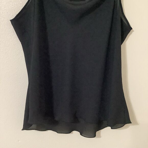 Vintage Y2K Black Sheer Flowy Minimalist Lightweight Summer Casual Camisole 3X - Picture 10 of 10